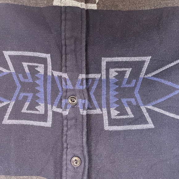 Vintage Polo Ralph Lauren Shirt Blue Aztec Southwestern - Picture 4 of 5